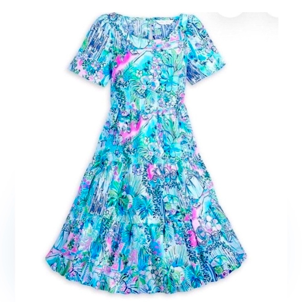 Disney Parks Exclusive Lilly Pulitzer Cinderella Jocelyn Tiered Dress • Large